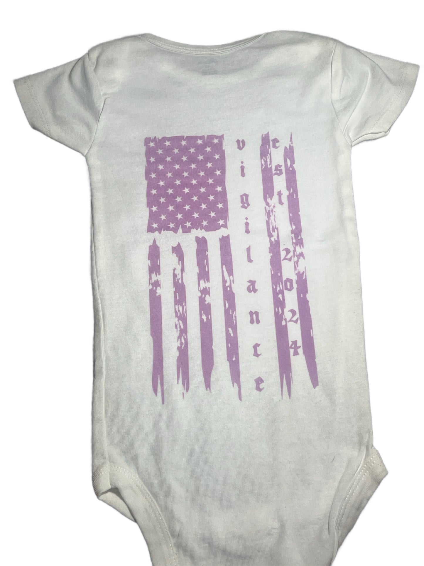 Vigilance est. 2024 Baby patriotic onesie size 24 months